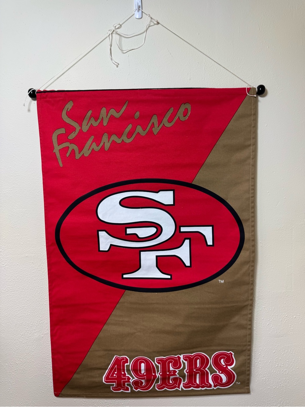 1995 Vintage NFL 49ers San Francisco Banner Flag Football Man Cave Wall Decor